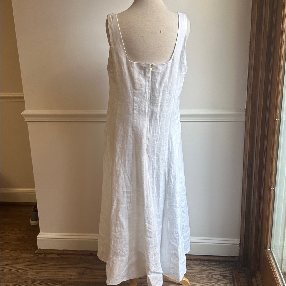 Lilly Pulitzer, calina, White linen midi sundress size 16 EUC - Picture 6 of 10